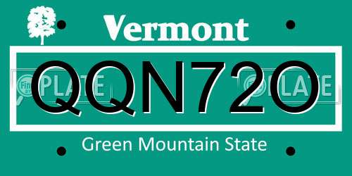 QQN72O Vermont License Plate