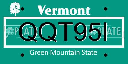 QQT95I Vermont License Plate