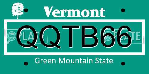 QQTB66 Vermont License Plate