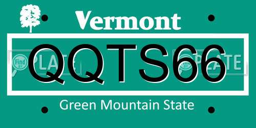 QQTS66 Vermont License Plate