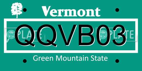 QQVB03 Vermont License Plate