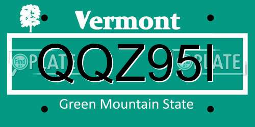 QQZ95I Vermont License Plate