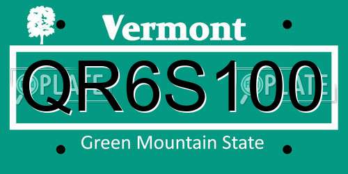 QR6S100 Vermont License Plate