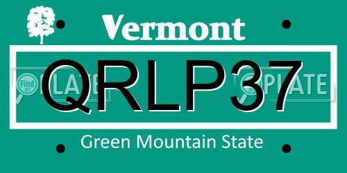 QRLP37 Vermont License Plate