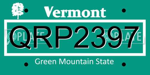 QRP2397 Vermont License Plate