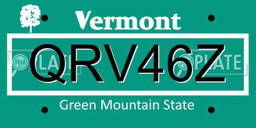 QRV46Z Vermont License Plate