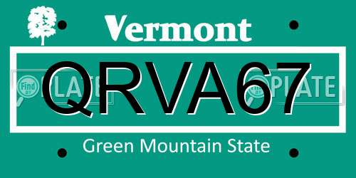 QRVA67 Vermont License Plate
