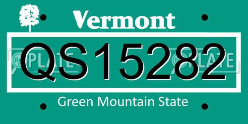 QS15282 Vermont License Plate