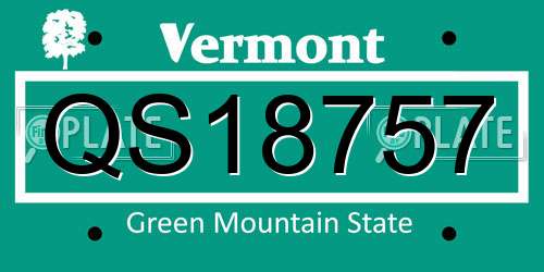 QS18757 Vermont License Plate