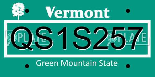 QS1S257 Vermont License Plate