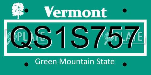 QS1S757 Vermont License Plate