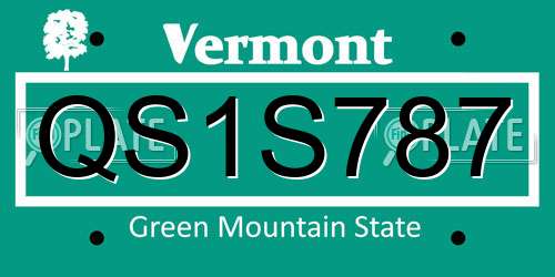 QS1S787 Vermont License Plate