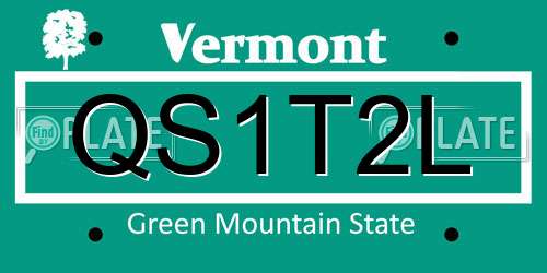 QS1T2L Vermont License Plate