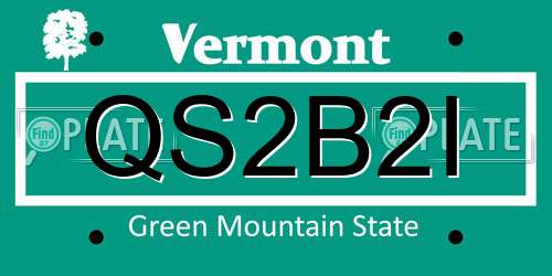 QS2B2I Vermont License Plate