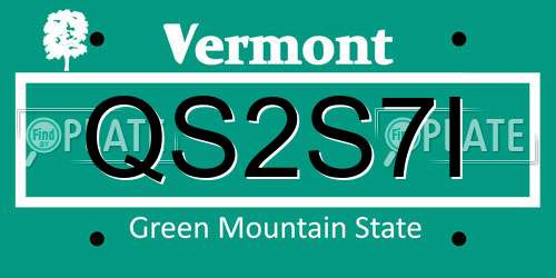 QS2S7I Vermont License Plate