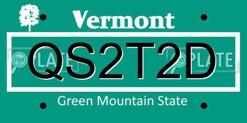 QS2T2D Vermont License Plate