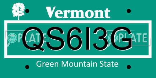QS6I3G Vermont License Plate