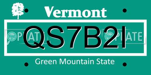 QS7B2I Vermont License Plate