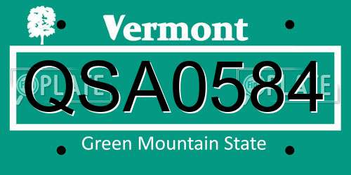 QSA0584 Vermont License Plate