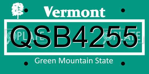QSB4255 Vermont License Plate
