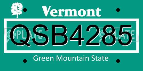QSB4285 Vermont License Plate