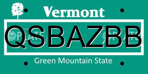 QSBAZBB Vermont License Plate