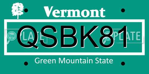 QSBK81 Vermont License Plate