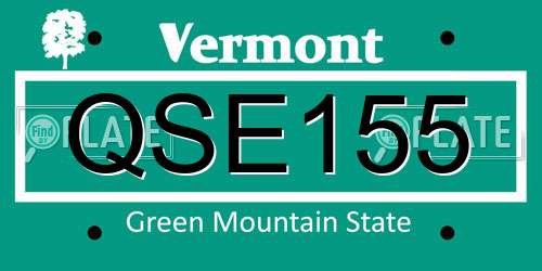 QSE155 Vermont License Plate
