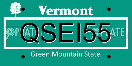 QSEI55 Vermont License Plate