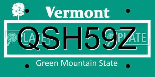 QSH59Z Vermont License Plate