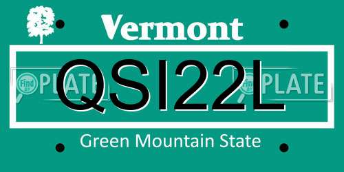 QSI22L Vermont License Plate