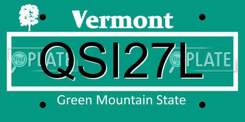 QSI27L Vermont License Plate