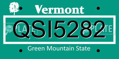 QSI5282 Vermont License Plate