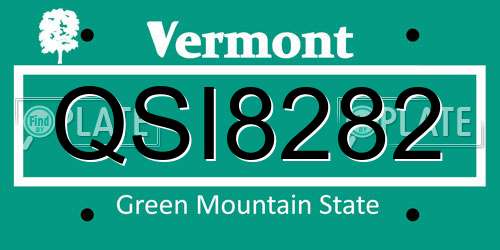 QSI8282 Vermont License Plate