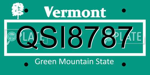 QSI8787 Vermont License Plate