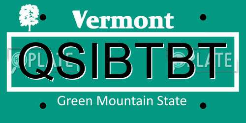QSIBTBT Vermont License Plate