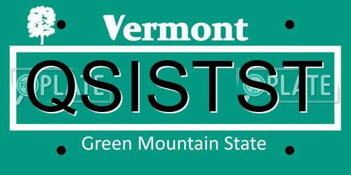 QSISTST Vermont License Plate