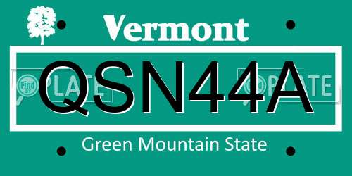 QSN44A Vermont License Plate