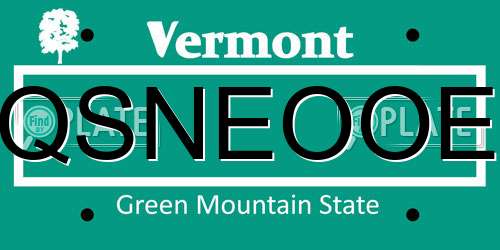 QSNEOOE Vermont License Plate