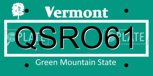 QSRO61 Vermont License Plate