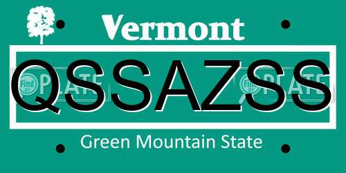QSSAZSS Vermont License Plate