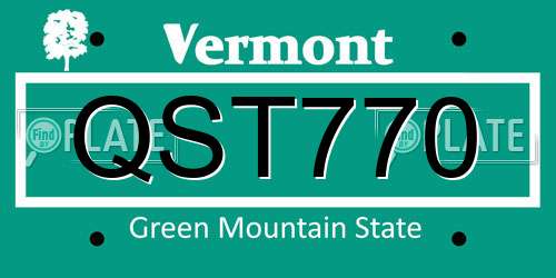 QST770 Vermont License Plate