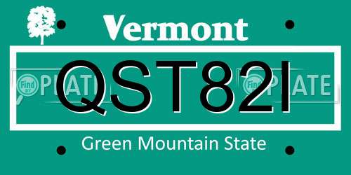 QST82I Vermont License Plate