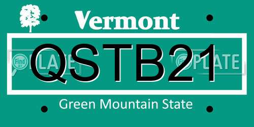 QSTB21 Vermont License Plate