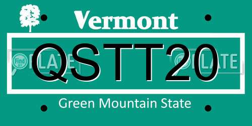 QSTT20 Vermont License Plate