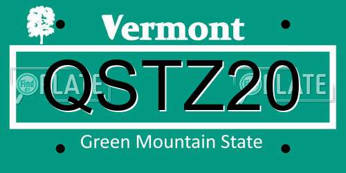 QSTZ20 Vermont License Plate