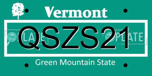 QSZS21 Vermont License Plate