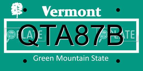 QTA87B Vermont License Plate
