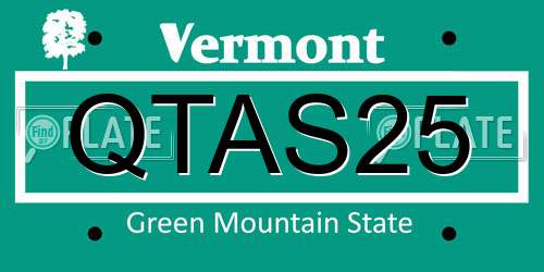 QTAS25 Vermont License Plate