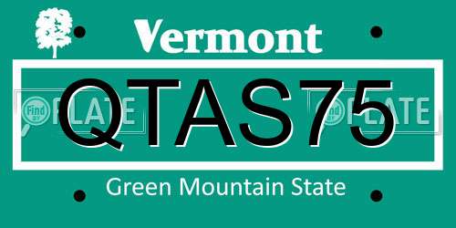 QTAS75 Vermont License Plate